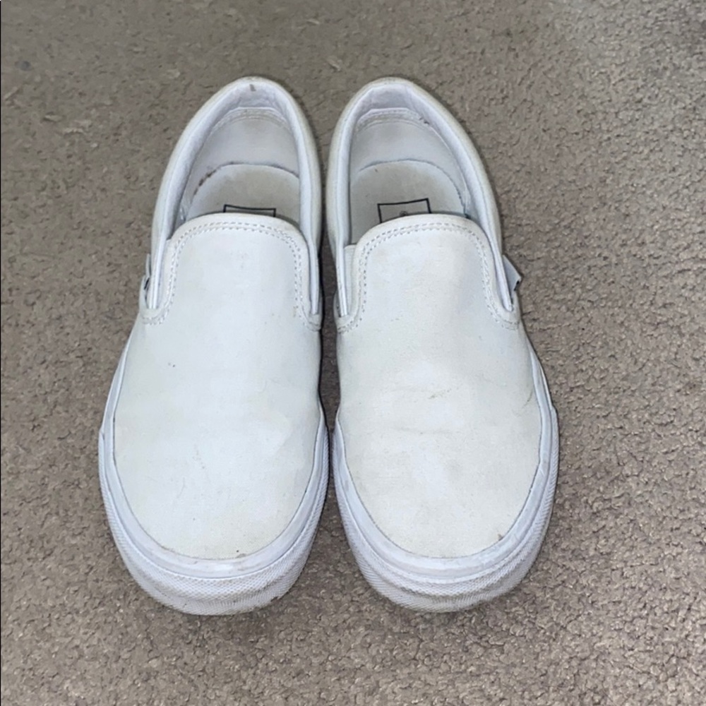 White slip on vans